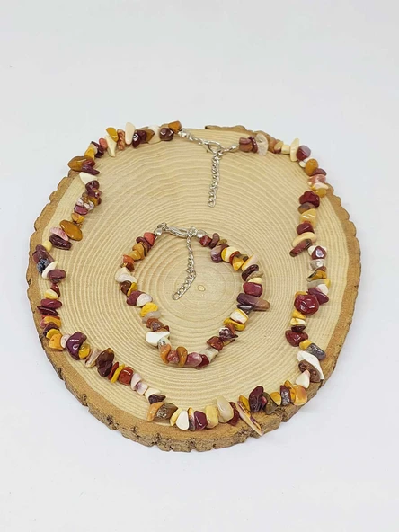 Jasper Taşı Küçük Taşlar Kolye & Bileklik Seti (52142) - 3