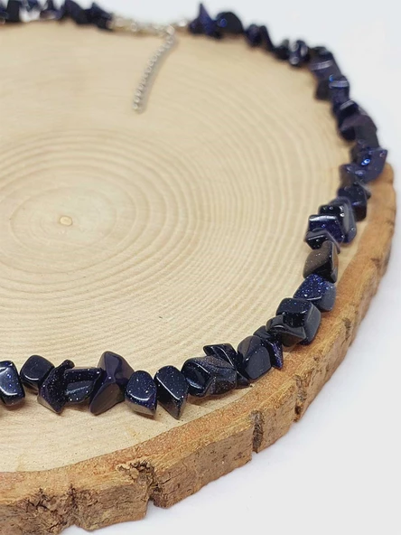 Yıldız Taşı Lacivert Küçük Taşlar Kolye (52146) - Resim 2