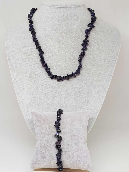 Yıldız Taşı Lacivert Küçük Taşlar Kolye & Bileklik Seti (52148) ürün görseli