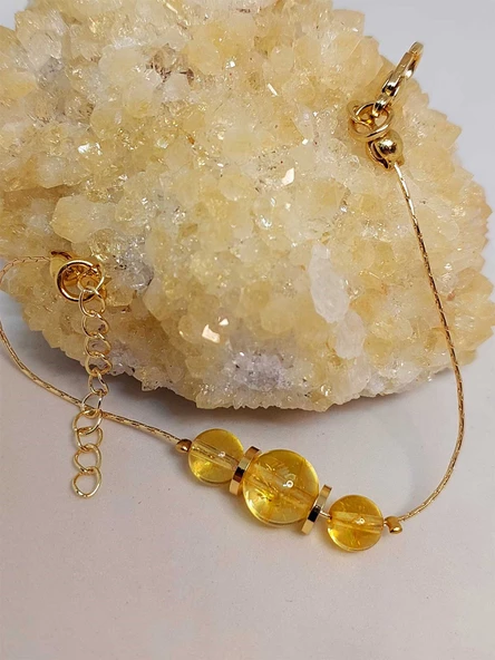 Sitrin Taşı Tasarım Bileklik (52100) - Resim 4