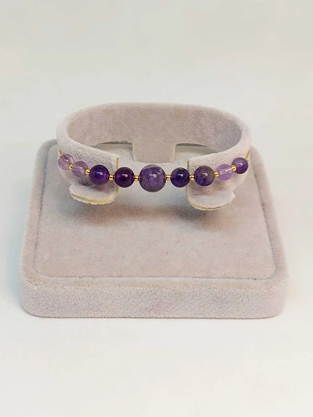Ametist Taşı Tasarım Bileklik (52120) - 3