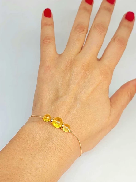 Sitrin Taşı Tasarım Bileklik (52100) - Resim 2