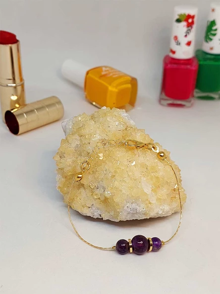 Ametist Taşı Tasarım Bileklik (52116) - 2