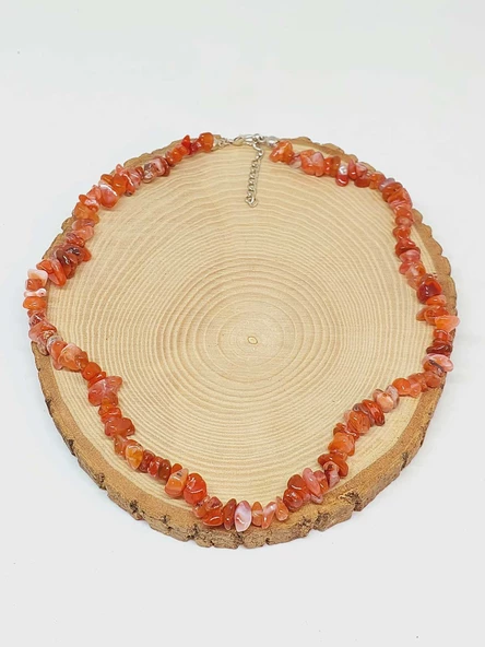 Akik Taşı Küçük Taşlar Kolye (52212) - 3