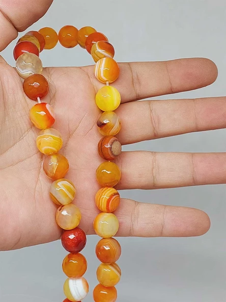 Akik Taşı Faset Kesim Dizi 11mm (52348) ürün görseli