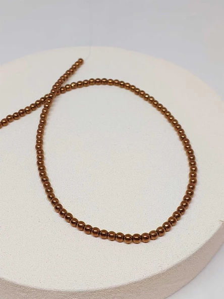 Hematit Taşı 3.5*4mm Dizi (52328) - 2