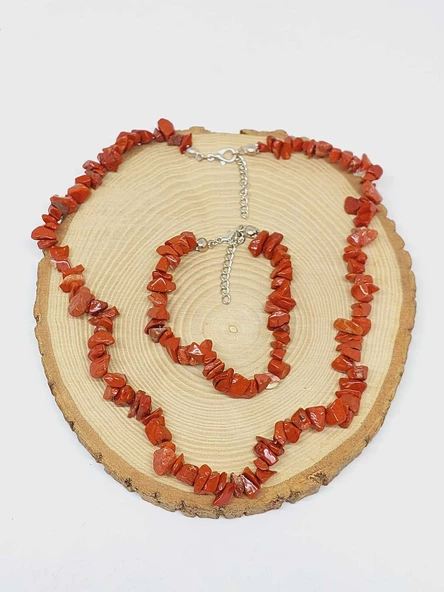 Jasper Taşı Küçük Taşlar Kolye & Bileklik Seti (52202) - 3