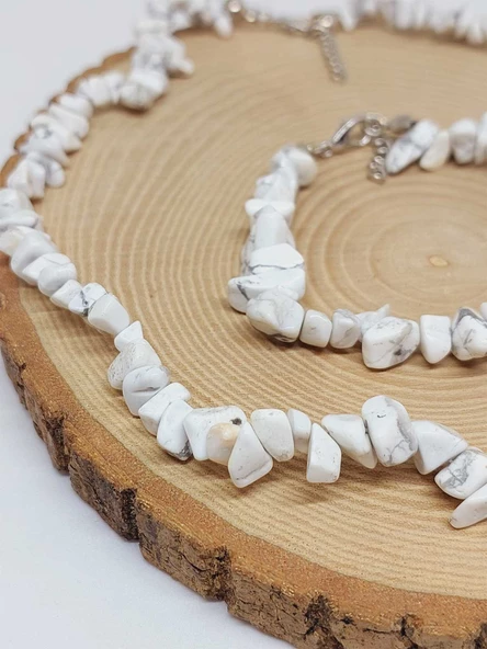 Havlit Taşı Küçük Taşlar Kolye & Bileklik Seti (52136) - Resim 2