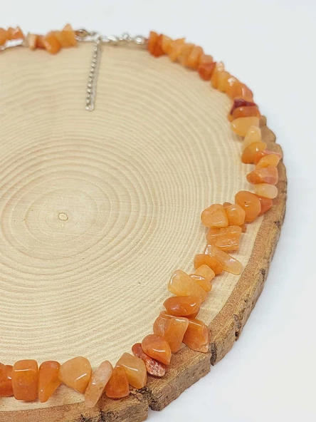 Akik Taşı Küçük Taşlar Kolye (52242) - Resim 2