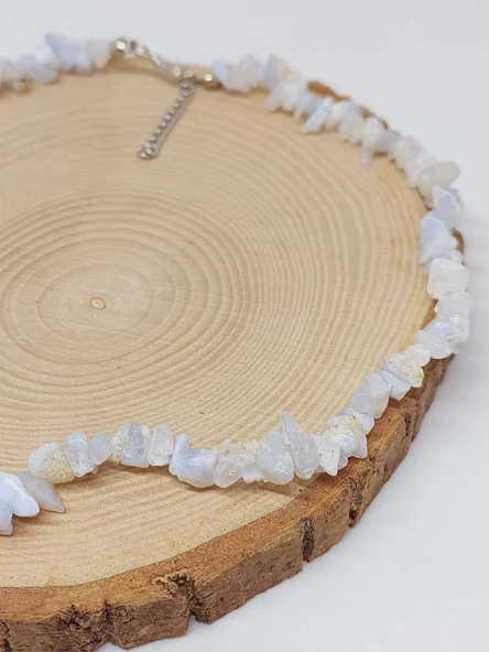 Kalsedon Taşı Küçük Taşlar Kolye (52206) - Resim 2