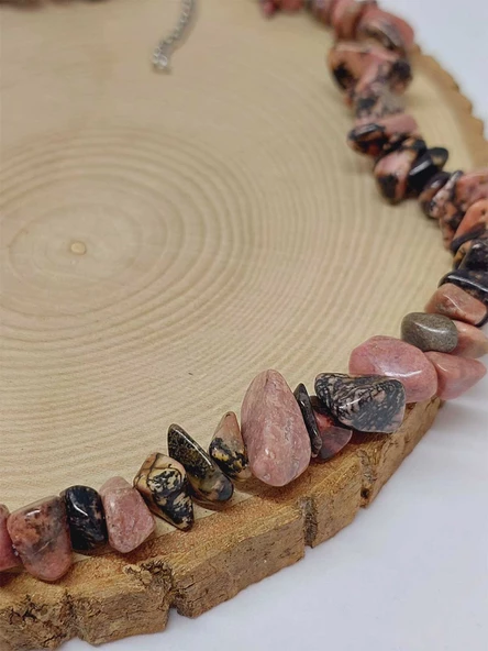 Rodonit Taşı İri Taşlar Kolye (52278) - Resim 2