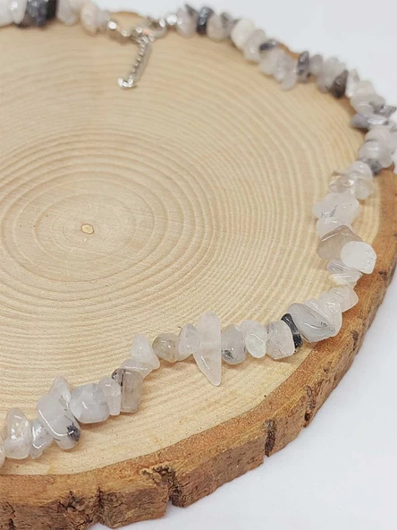 Rutil Kuvars (Melek Saçı) Taşı Küçük Taşlar Kolye (52224) - Resim 2