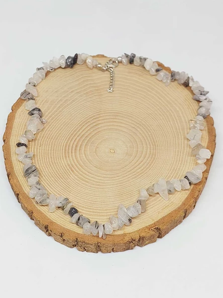 Rutil Kuvars (Melek Saçı) Taşı Küçük Taşlar Kolye (52224) - Resim 3