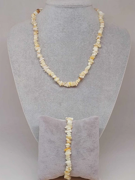 Sedef Taşı Küçük Taşlar Kolye & Bileklik Seti (52236)