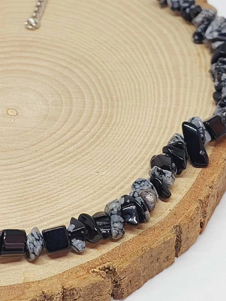 Obsidyen Taşı Küçük Taşlar Kolye (52260) - Resim 2