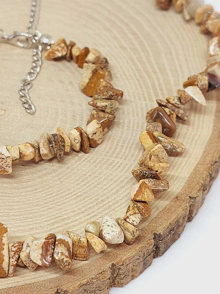 Jasper Taşı Küçük Taşlar Kolye & Bileklik Seti (52256) - Resim 2