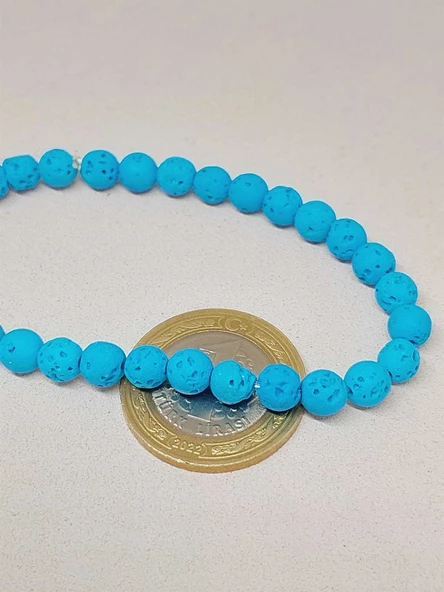 Lav Taşı Mavi Renk Bileklik 6mm (52390) - Resim 2