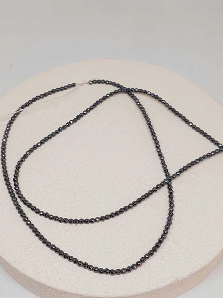 Hematit Taşı Faset Kesim 3mm Dizi (52426) - Resim 3