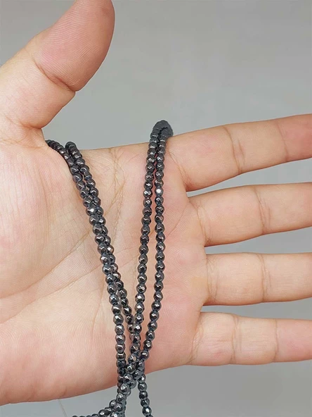 Hematit Taşı Faset Kesim 3mm Dizi (52426) ürün görseli