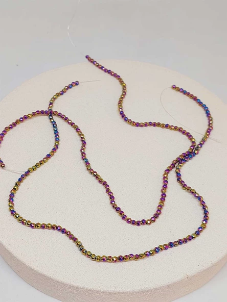 Hematit Taşı Faset Kesim 3mm Dizi (52432) - 3