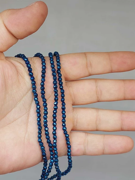 Hematit Taşı Faset Kesim 3mm Dizi (52422)