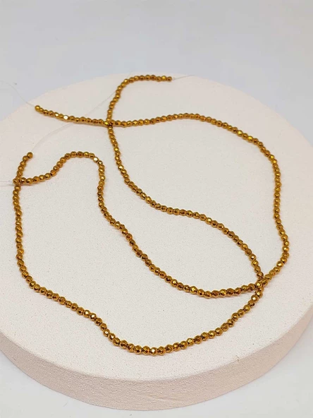 Hematit Taşı Faset Kesim 3mm Dizi (52424) - 3