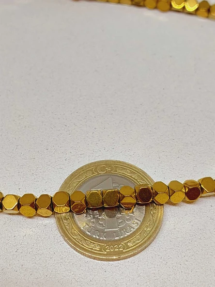 Hematit Taşı Şekilli 3.5*3.5mm Dizi (52322) - Resim 3