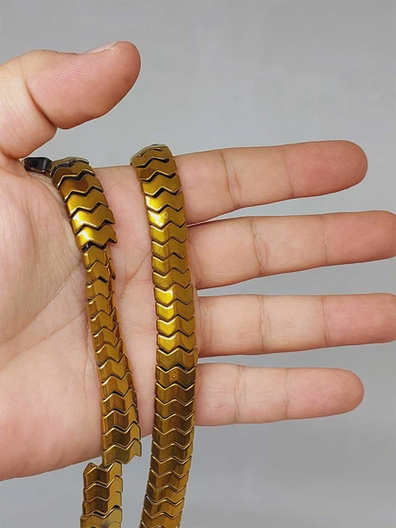 Hematit Taşı Şekilli Çift Delikli 4.5*12mm Dizi (52310) ürün görseli