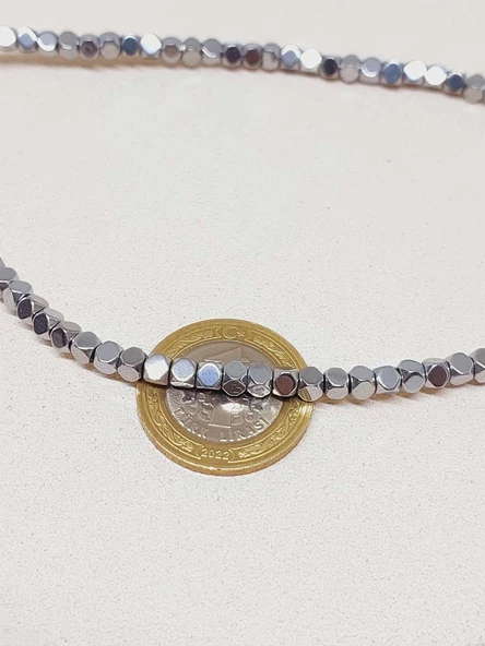 Hematit Taşı Şekilli 3.5*3.5mm Dizi (52324) - Resim 3