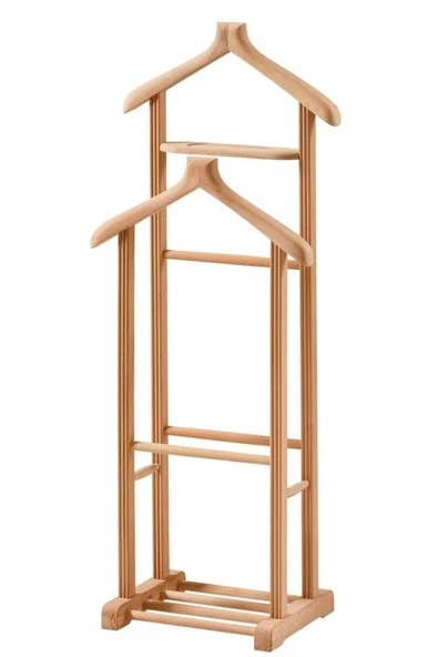 Geppetto Home Çift Tepeli Dilsiz Uşak Ahşap Ham Iki Askılı