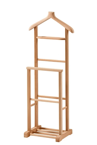 Geppetto Home Çiftli Dilsiz Uşak Askılık Cilasız Ham Ahşap 7559