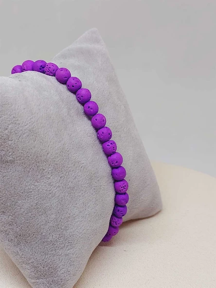 Lav Taşı Mor Renk Bileklik 6mm (52380) - Resim 4