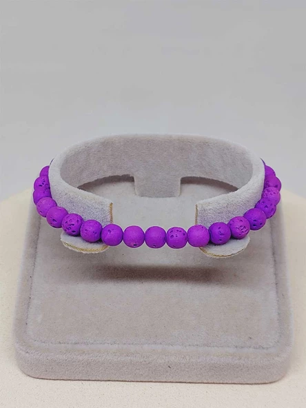 Lav Taşı Mor Renk Bileklik 6mm (52380) - Resim 3