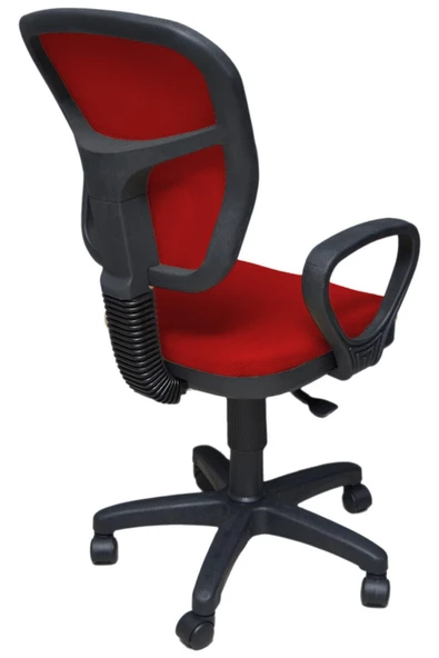 Design Home Porziyon Depar Kırmızı Fileli Bilgisayar Ofis Büro Çalışma Koltuğu - Sandalyesi Kırmızı - 4