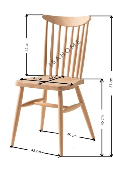 Kırlangıç Yıldız Sandalye Ham Ahşap 1 ADET ürün görseli