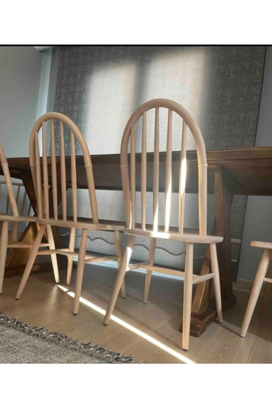 ahmetayazbey Natural Ada Sandalye Cilasız Ahşap - 7