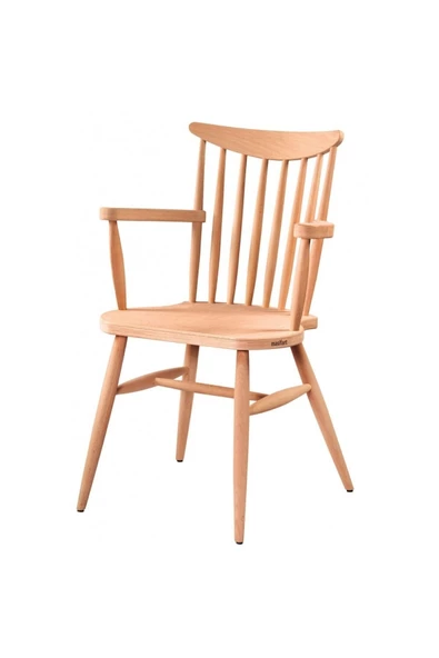 Masifart Gale Kırlangıç Kollu Sandalye Cilasız Ham Ahşap ürün görseli