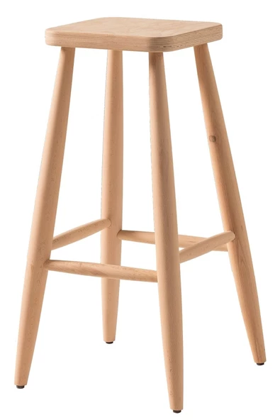 WOOD DESİGN CENTER Ahşap Kare Bar Tabure Sandalye