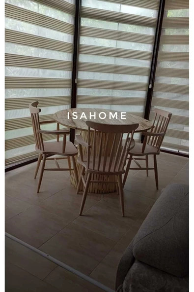 Kırlangıç Kollu Yıldız Sandalye Ham Ahşap Model 2 Adet - 2