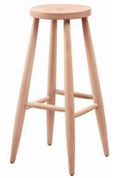 Obuts Home Kırlangıç Yuvarlak Bar Taburesi Ahşap Ham