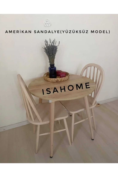 Amerikan Sandalye Ham Ahşap Yüzüksüz Model 1 Adet - 3