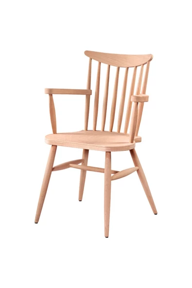 CanStore Istanbul Model Kollu Sandalye Ham Ahşap ürün görseli