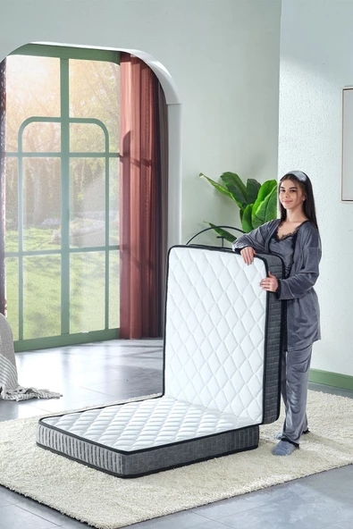 Deluxe Gri Katlanır Yatak Yer Yatağı Misafir Yatağı Kamp Yatağı (ÖLÇÜ SEÇENEKLİ) - 3