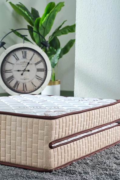 Deluxe Bej Katlanır Yatak Yer Yatağı Misafir Yatağı Kamp Yatağı (ÖLÇÜ SEÇENEKLİ) - 7