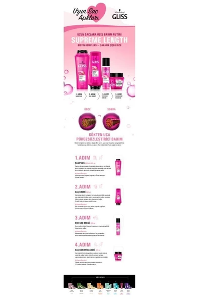 Schwarzkopf Gliss Supreme Length Sıvı Saç Bakım Kremi 200 ml - 4