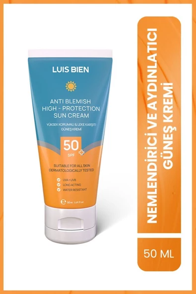 Leke Karşıtı Spf 50 | Yüksek Korumalı Nemlendirici Güneş Kremi | 50 ml | Tüm Cilt Tipleri Için