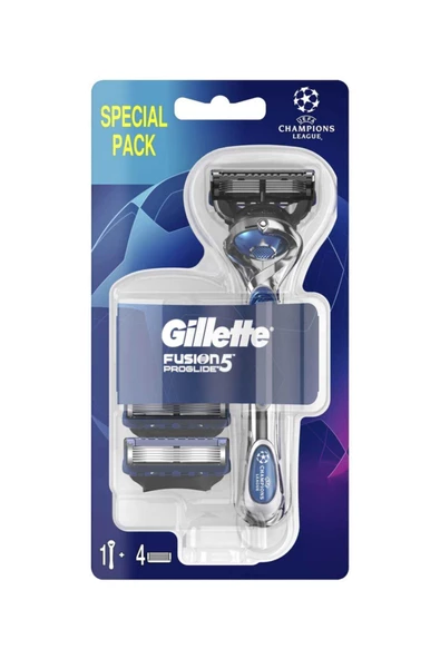 Fusion 5 Proglide Tıraş Makinesi + 4 Yedek Bıçak Şampiyonlar Ligi Paketi