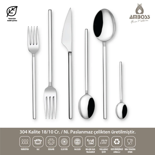 AMBOSS DIAMOND 72 PARÇA ÇATAL KAŞIK BIÇAK SETİ - 2