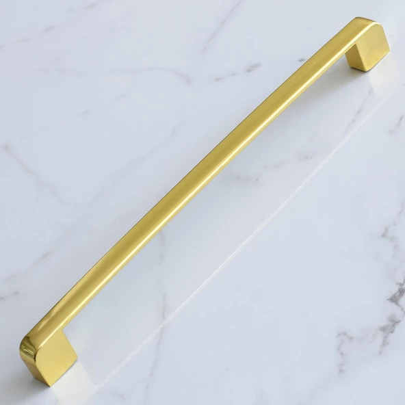 Gölcük Oval Gold Mobilya Mutfak Dolabı Çekmece Dolap Kapak Kulpu Kulbu 224 mm Metal Kulp Altın - 2