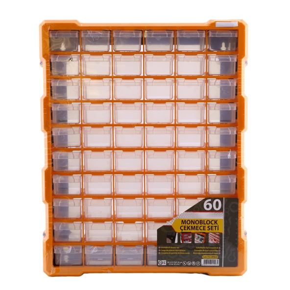 Vida Dübel Civata Kutusu Bölmeli Avadanlık Monoblok Çekmeceli 60'lı Takım Çantası Plastik Organizer - 6